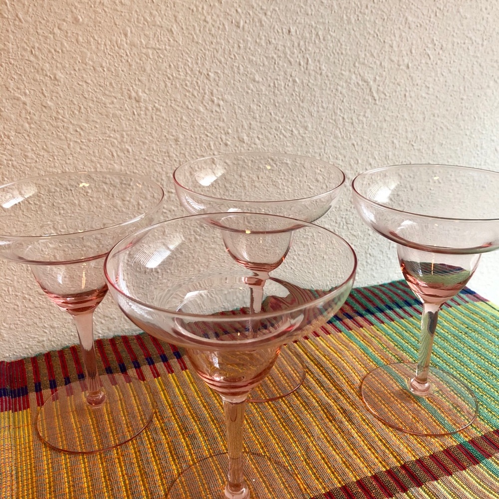 Rose water glass margarita glasses